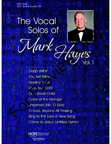 The Vocal Solos Of Mark Hayes, Vol. 1